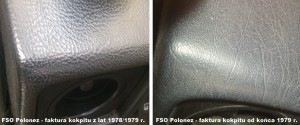 Różnice między fakturą desek rozdzielczych w Polonezach